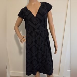 Fresh Produce Black Wrap Dress Midi Length